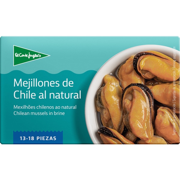 natural mussels from Chile 13-18 mussels tin 69 drained weight g