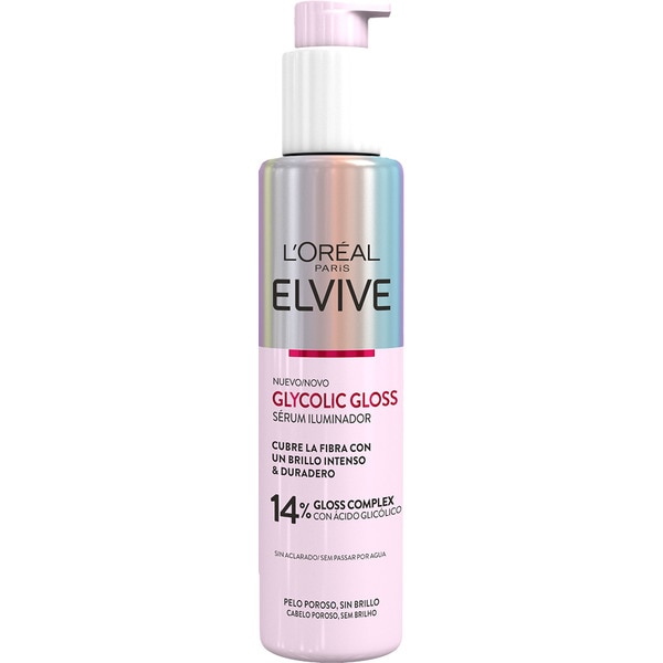 Glycolic Gloss sérum capilar sin aclarado iluminador dosificador 150 ml para pelo poroso, sin brillo