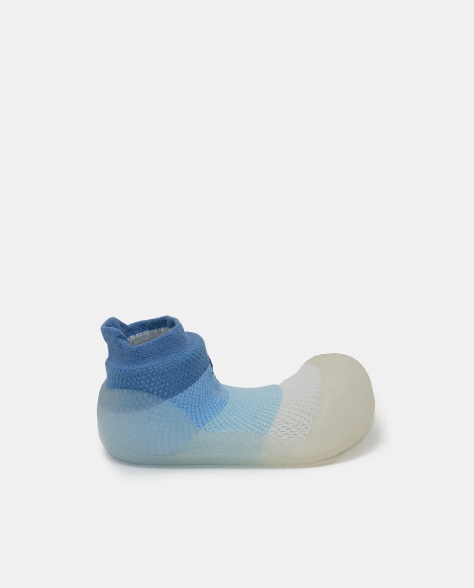 Imagem 0 de Botas de Tricot de Bebé às Riscas com Bordado e em Têxtil