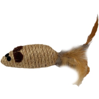 FRED&RITA Katzenspielzeug Sisal-Mäuse mit Federn 4,5 cm 1 Einheit
