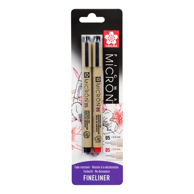 Set de 2 micron de grosor 05 Sakura negro y rojo.
