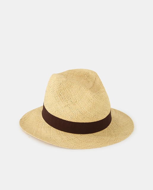 Sombrero de paja para hombre con cinta, ala media