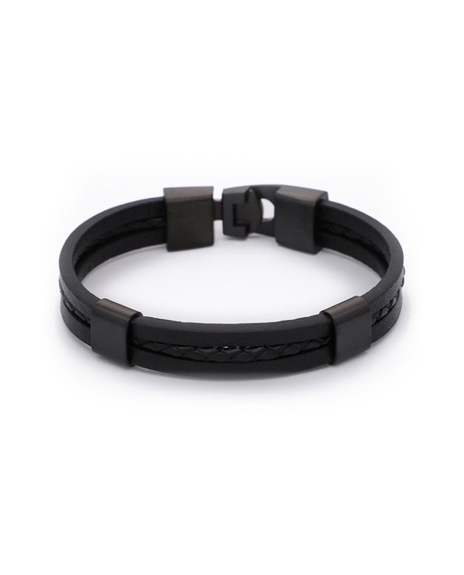 Pulsera cuero negro