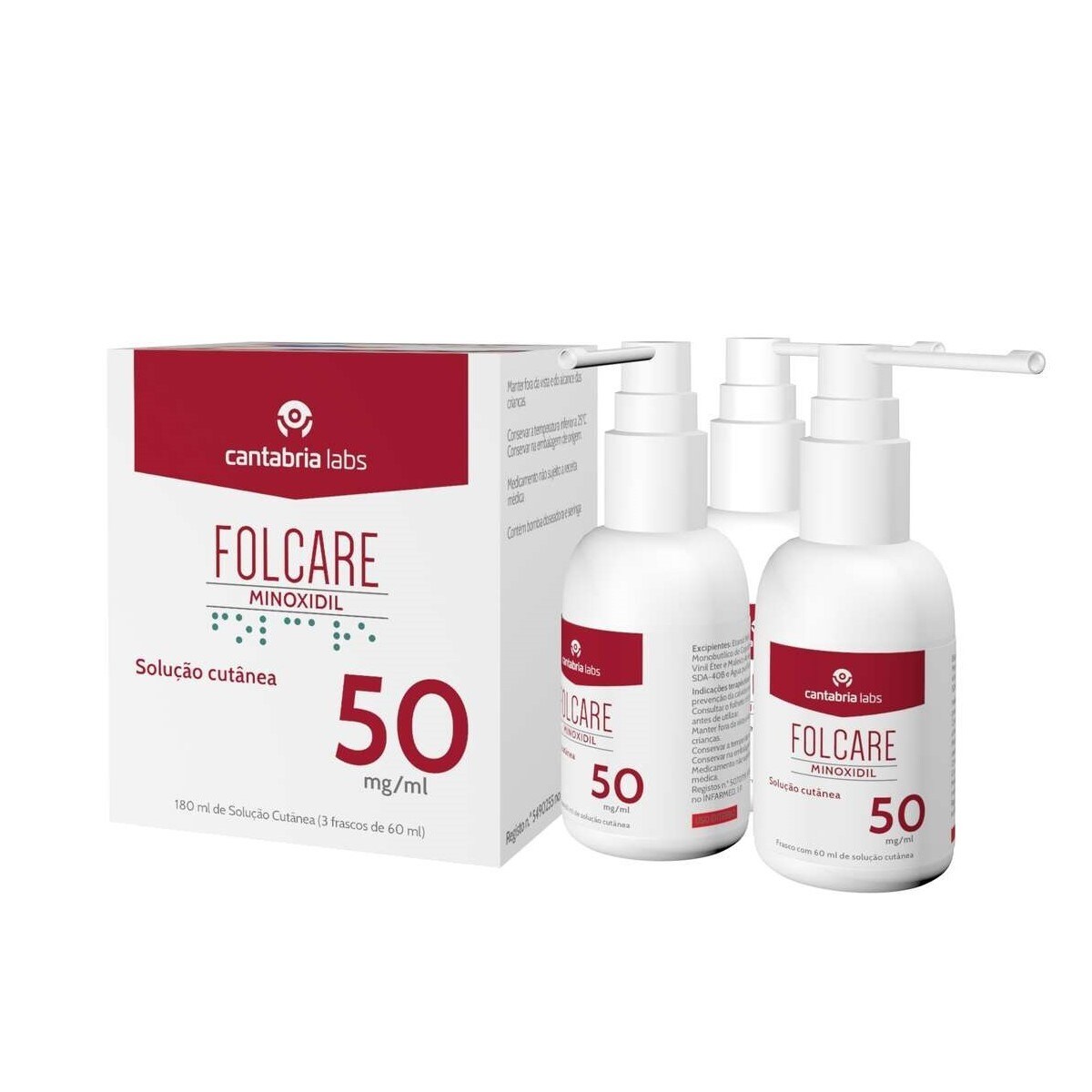 Imagem 0 de Folcare Minoxidil 50 mg/ml Solução Cutânea - 3x60 ml