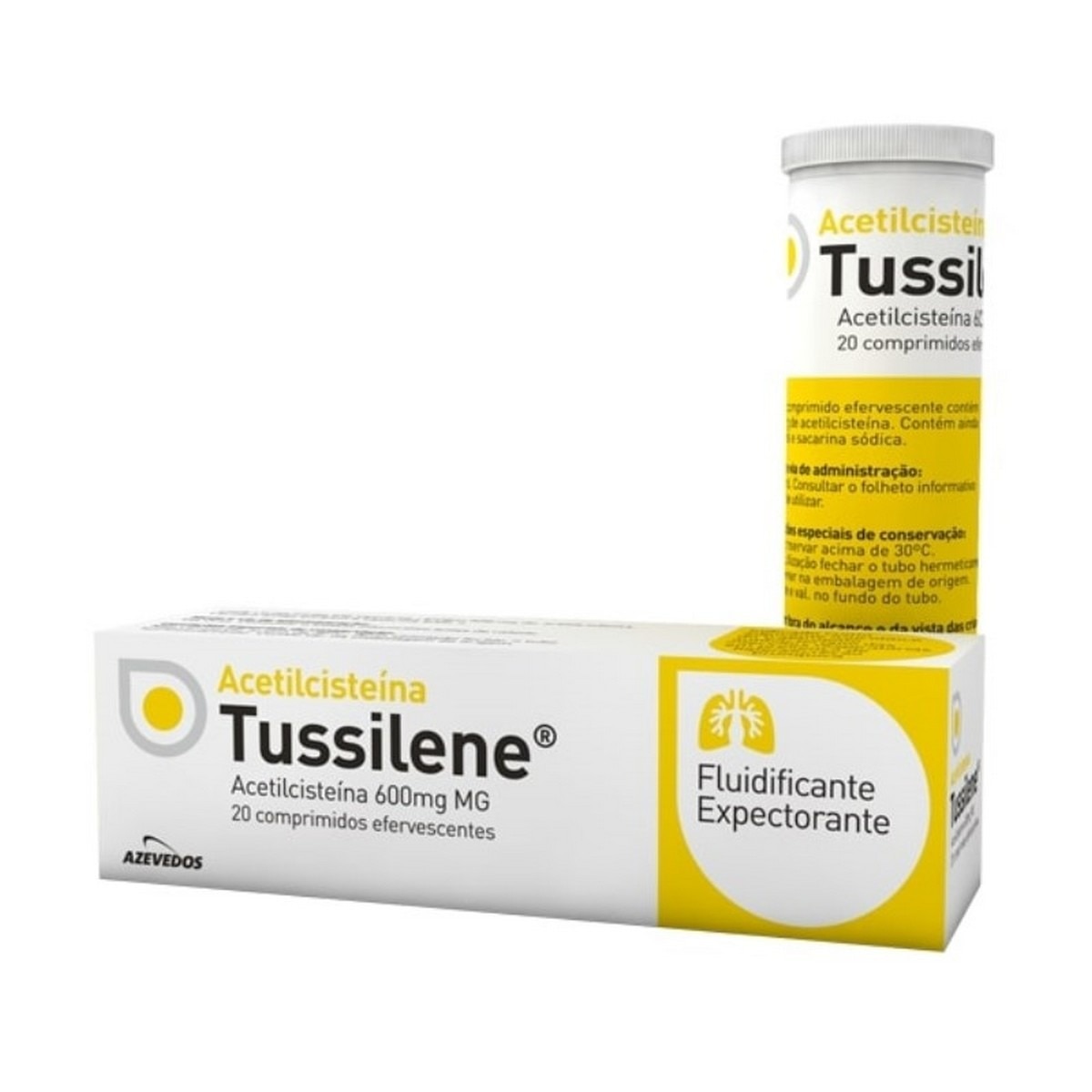 Imagem 0 de Acetilcisteína Tussilene 600 mg - 20 Comprimidos Efervescentes