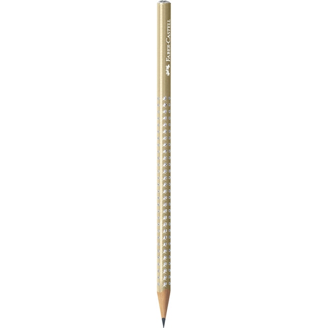 Lápiz de grafito sparkle Faber-Castell dorado perlado.