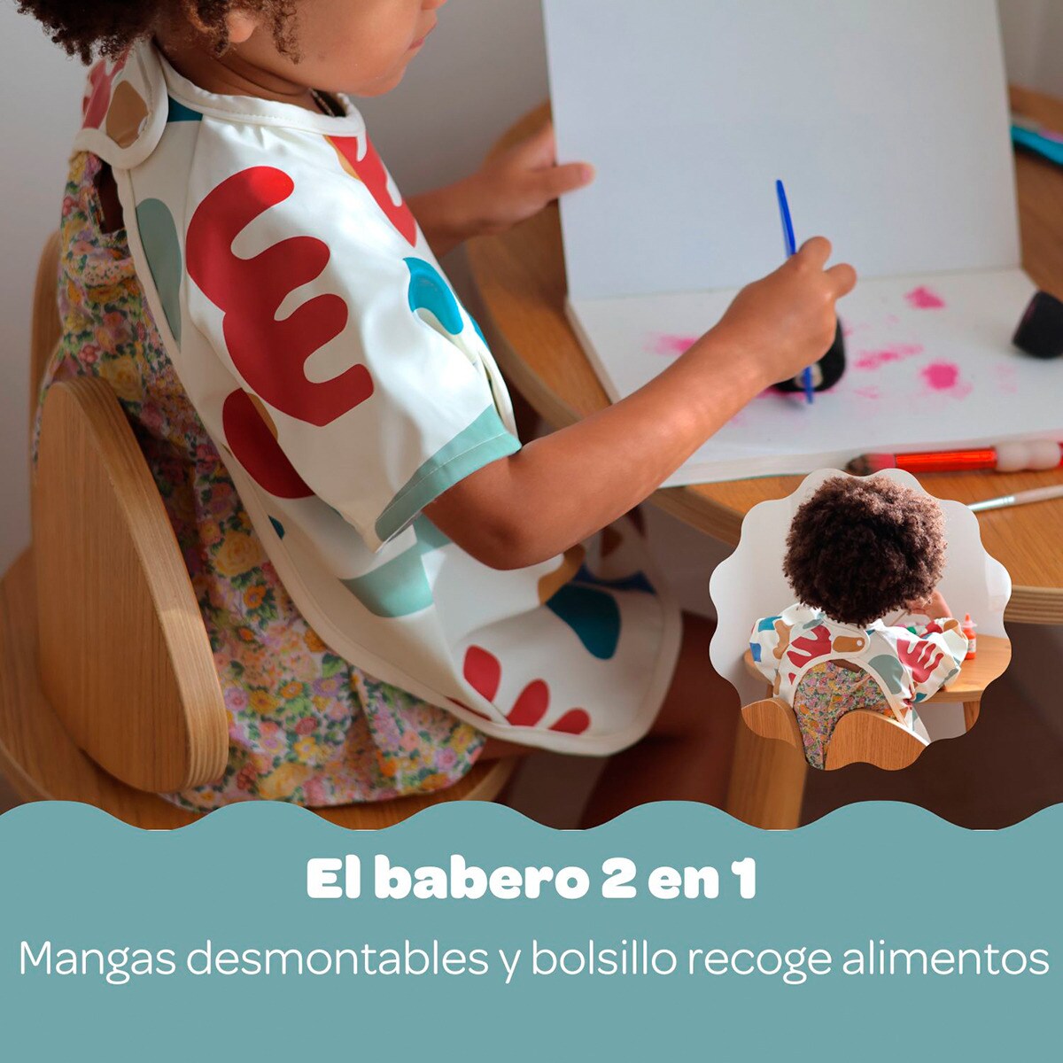 Babete com Mangas Evolutivo 2 em 1 Multicolor-9