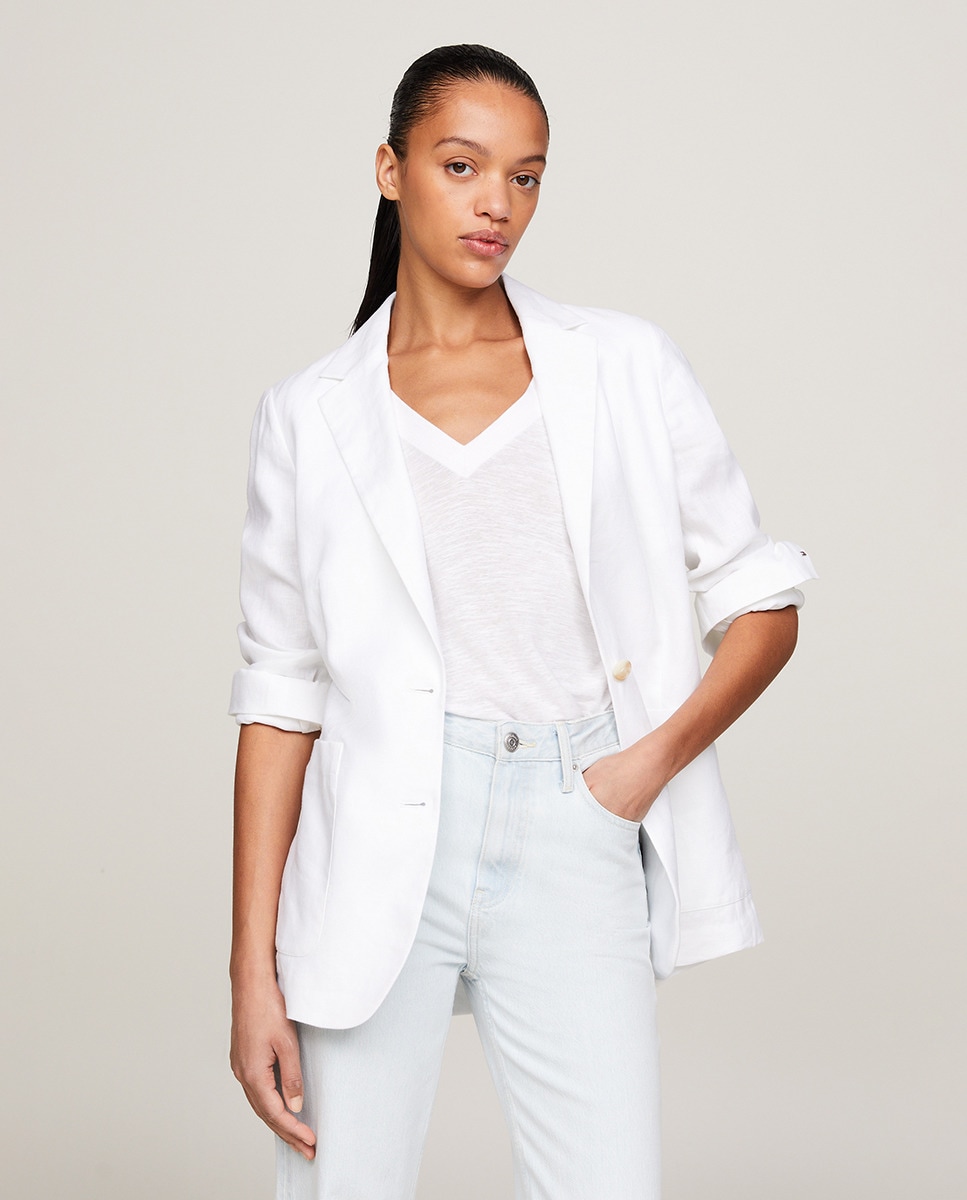 Tommy Hilfiger - Blazer de mujer regular de lino.