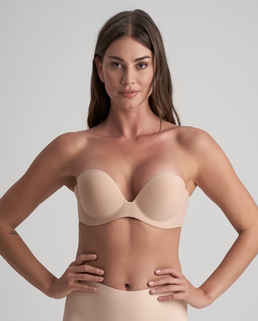 Sujetador sin tirantes sin espalda sin aro adhesivo