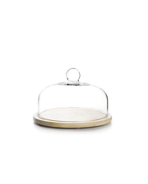 Tapa de cristal con base de madera 26 cm
