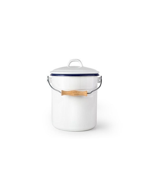 Cubo con tapa para compost blanca 4 lt