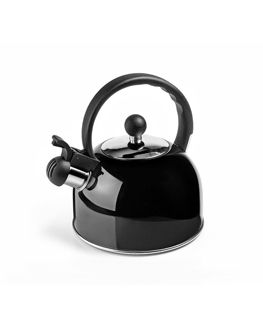 Cafetera silbante inox negra 2,50 lt