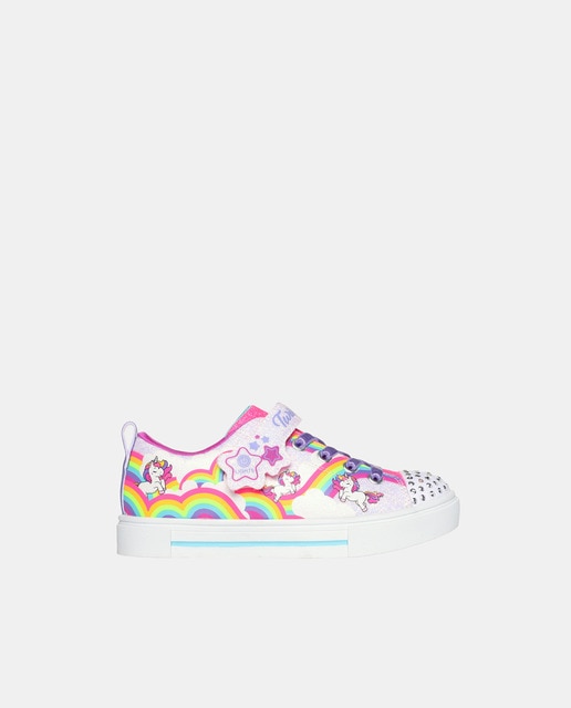 Zapatillas Twinkle Toes de niña tipo casco bajas lona con luces