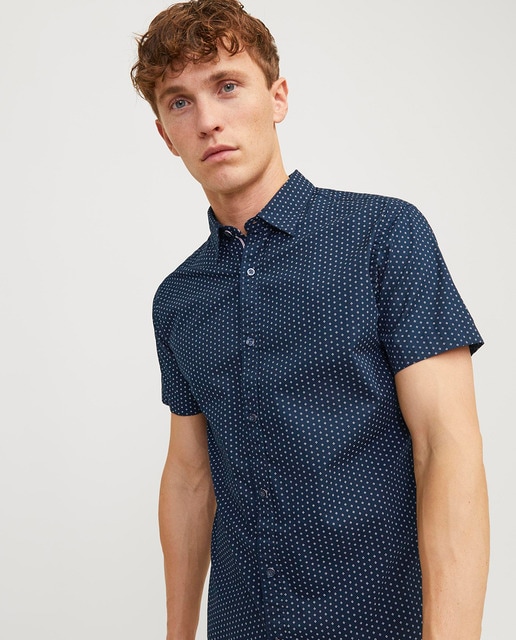 Camisa de manga corta de hombre slim fit
