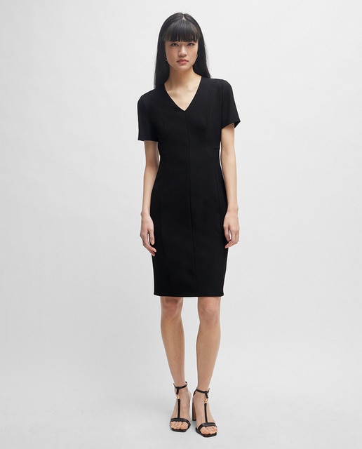 Boss - Vestido slim fit con cremallera que recorre toda la espalda.