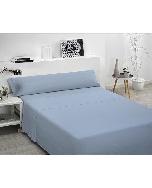 Juego de sábana tela vip cotton 105 cm. azul