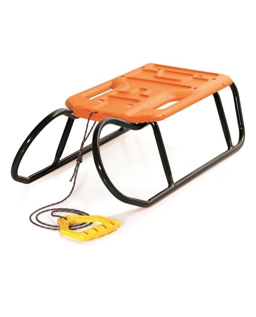 Trineo alto patas, asiento plástico modelo little beetle naranja