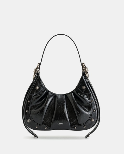 Bolso de hombro Gabbi en negro con tachas decorativas