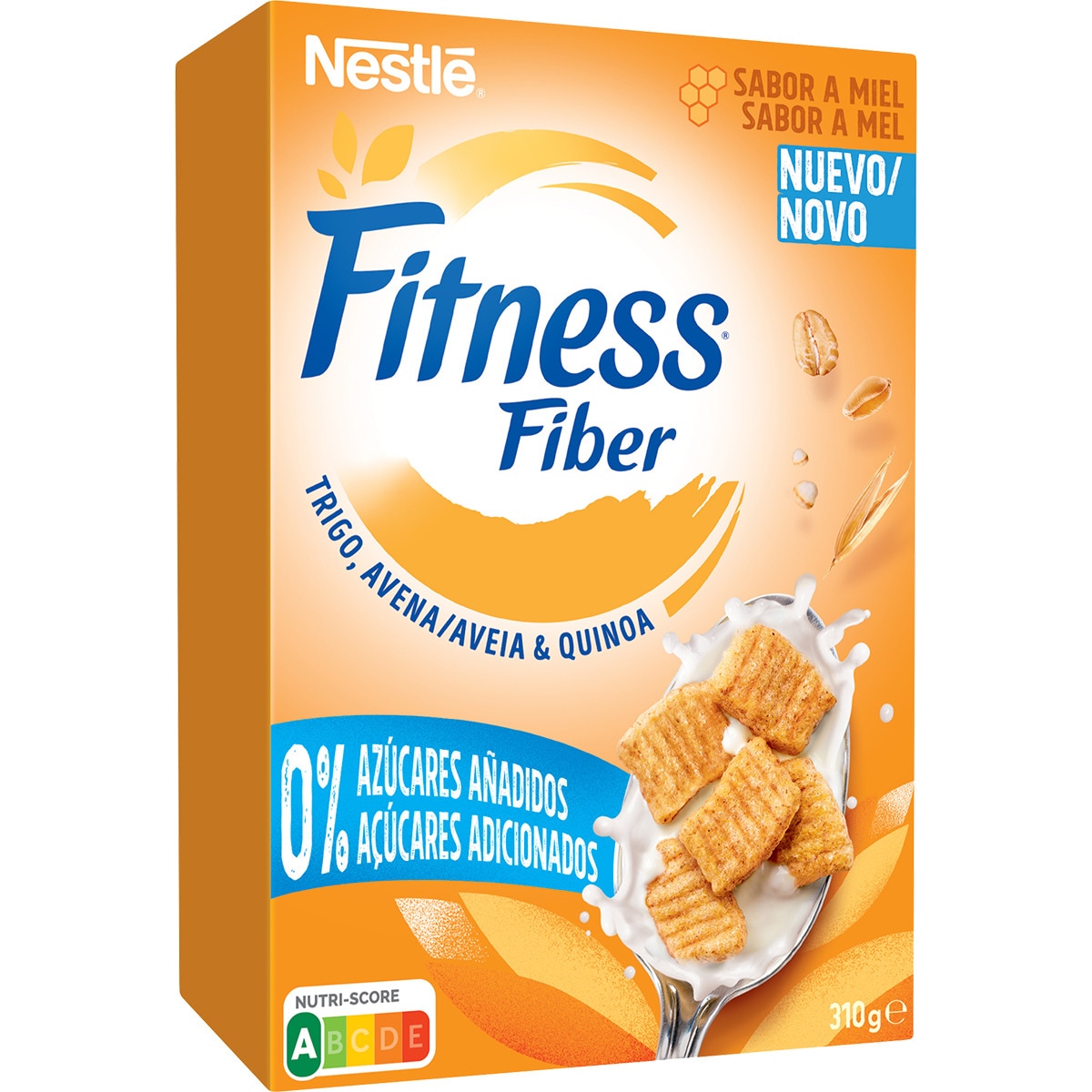 Fibra cereales de trigo, avena y quinoa sabor a miel 0% azúcares añadidos