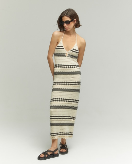 Vestido en tricot con tirantes