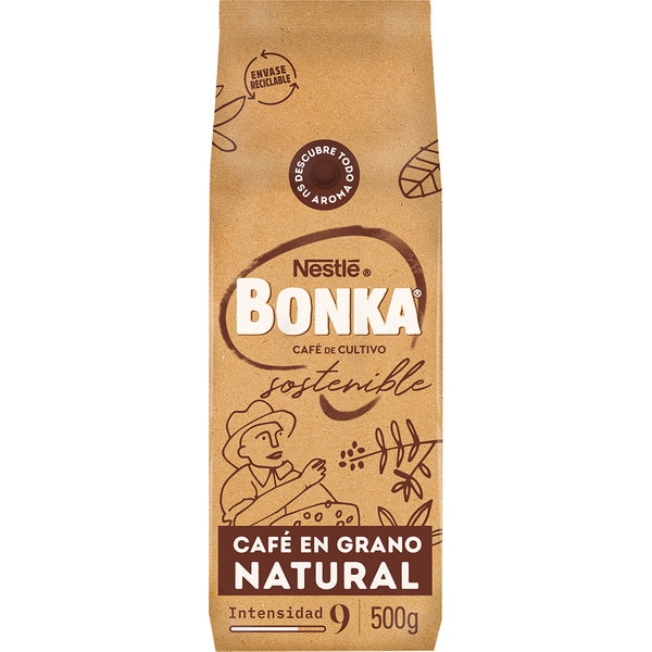 café natural en grano natural intensidad 9 de cultivo sostenible paquete 500 g