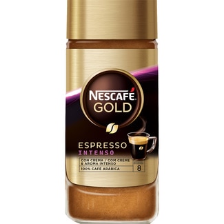 NESCAFE GOLD café soluble espresso intenso 100% arábica intensidad 8 frasco 100 g