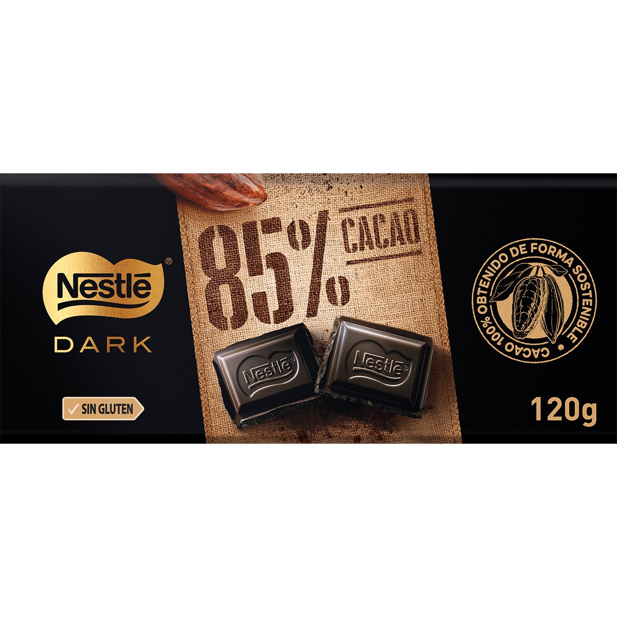 Chocolate negro 85% cacao sin gluten tableta 120 g - Nestle Dark