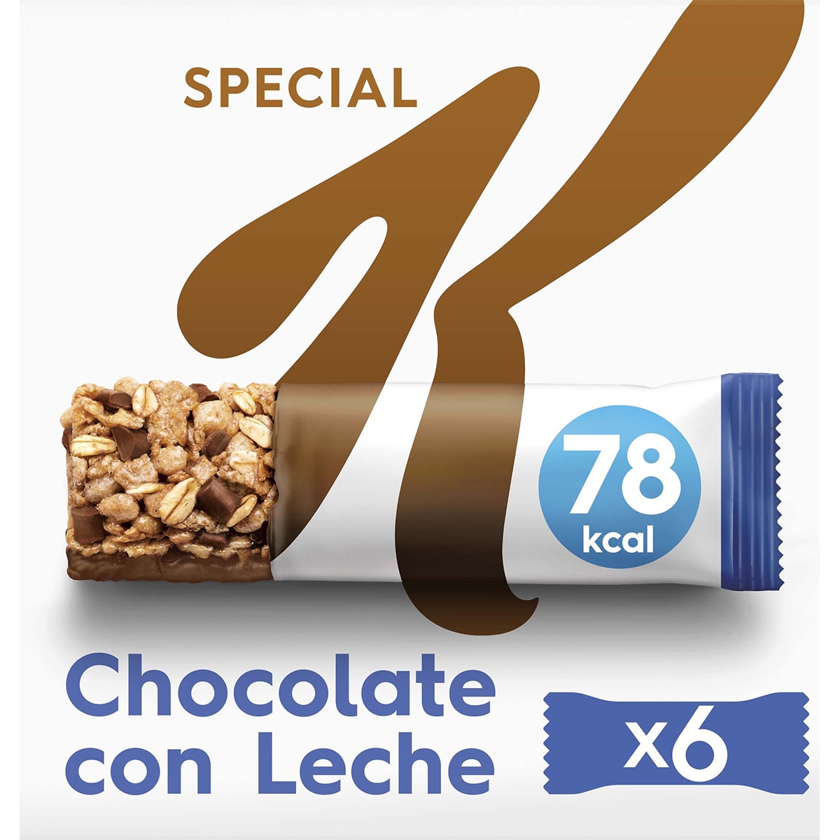 barritas de cereales integrales con chocolate con leche belga 6 unidades