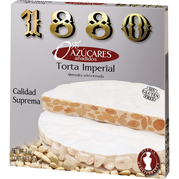 Harte Mandelturrón-Torte Imperial Mandel 0% Zuckerzusatz glutenfrei Premiumqualität Karton 200 g