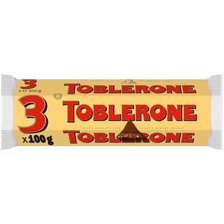 TOBLERONE Swiss milk chocolate with honey and almonds 3-pack containers 100 g