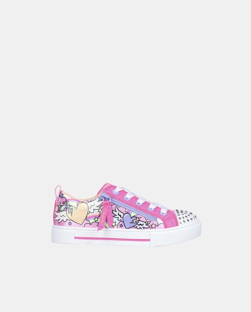 Zapatillas Twinkle Toes de niña tipo casco bajas lona con luces