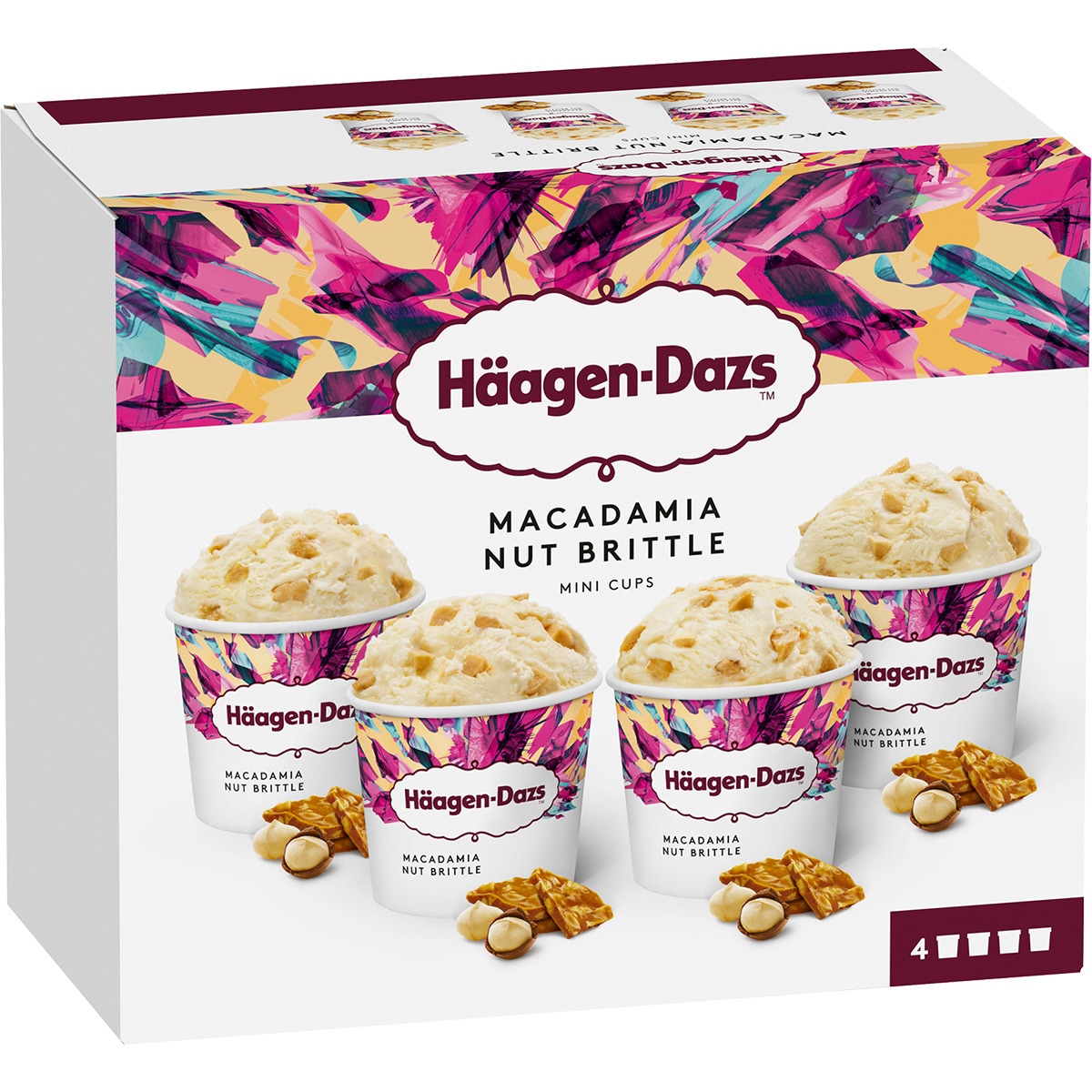 helado de vainilla con nueces de macadamia caramelizadas 4 unidades