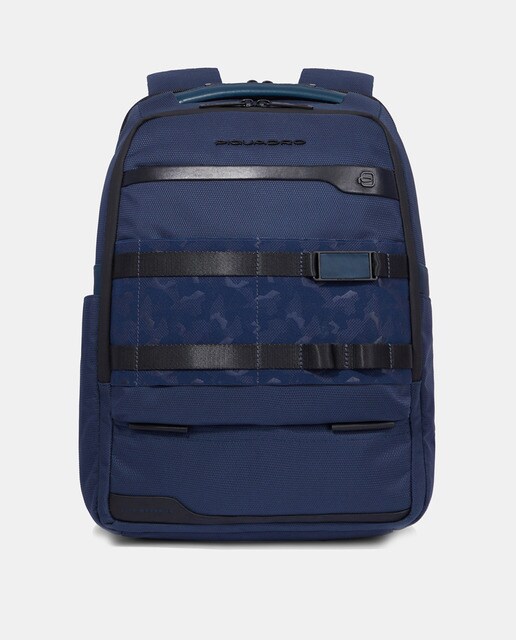 Mochila mediana en cuero_tejido_PC 14''