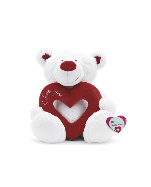 Oso blanco de peluche 55 cm con corazón I love you El Corte Inglés