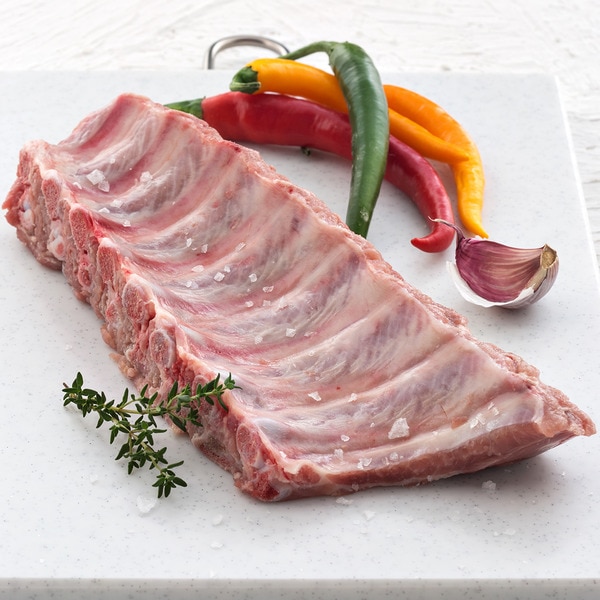 Fresh 50% Duroc pork rib strips
