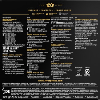 Café intensidad 12 Onyx estuche 20 cápsulas compatibles con máquinas Nespresso - L'or Espresso