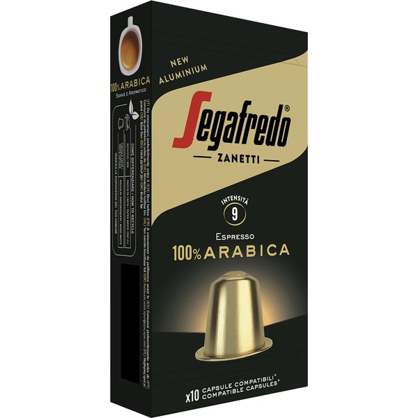 Espresso 100% Arabica Intensität 9 Karton 10 Kapseln kompatibel mit Nespresso-Maschinen