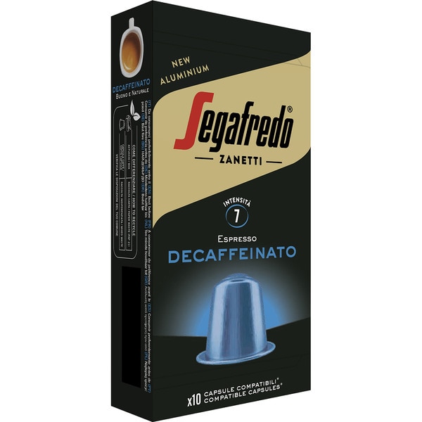Koffeinfreier Kaffee Espresso Intensität 7 Karton 10 Kapseln kompatibel mit Nespresso-Maschinen