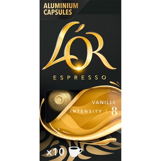 L'OR ESPRESSO Flavours Collection Espresso mit Vanillegeschmack Karton 10 Kapseln kompatibel mit Nespresso-Maschinen