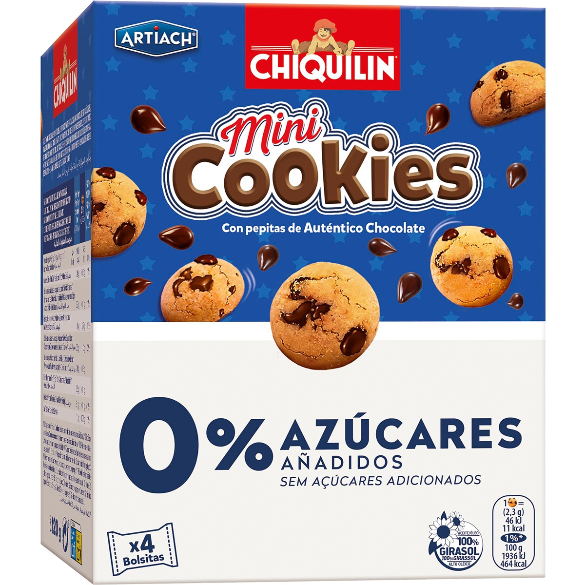 mini cookies con pepitas de chocolate 0% azúcares añadidos