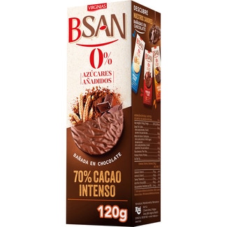 VIRGINIAS B-San galletas con 70% cacao intenso 0% azúcares añadidos paquete 120 g