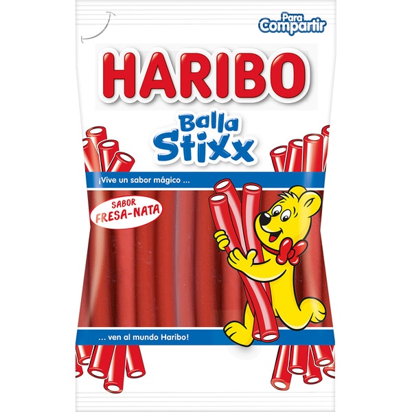 Balla Stixx regaliz relleno sabor fresa nata bolsa 160 g