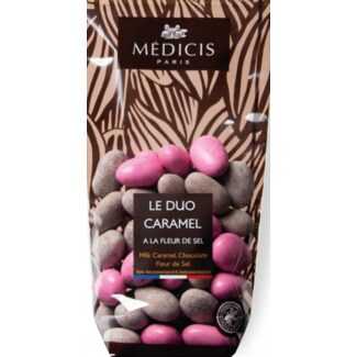 Medicis Amêndoas Chocolate Caramelo de Leite Flor de Sal embalagem 200 g