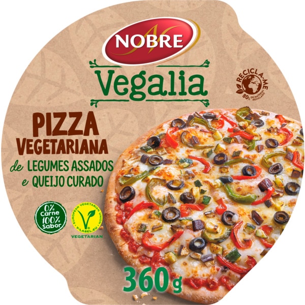 Vegalia Pizza de Legumes Assados e Queijo Curado Vegan embalagem 360 g