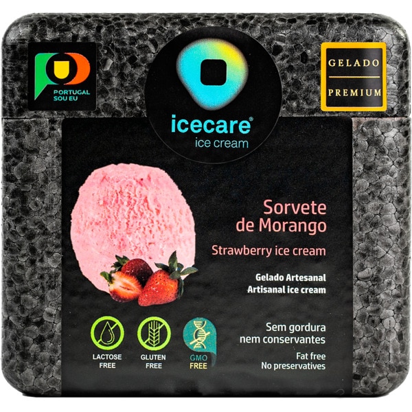 Gelado Artesanal Morango embalagem 500 ml