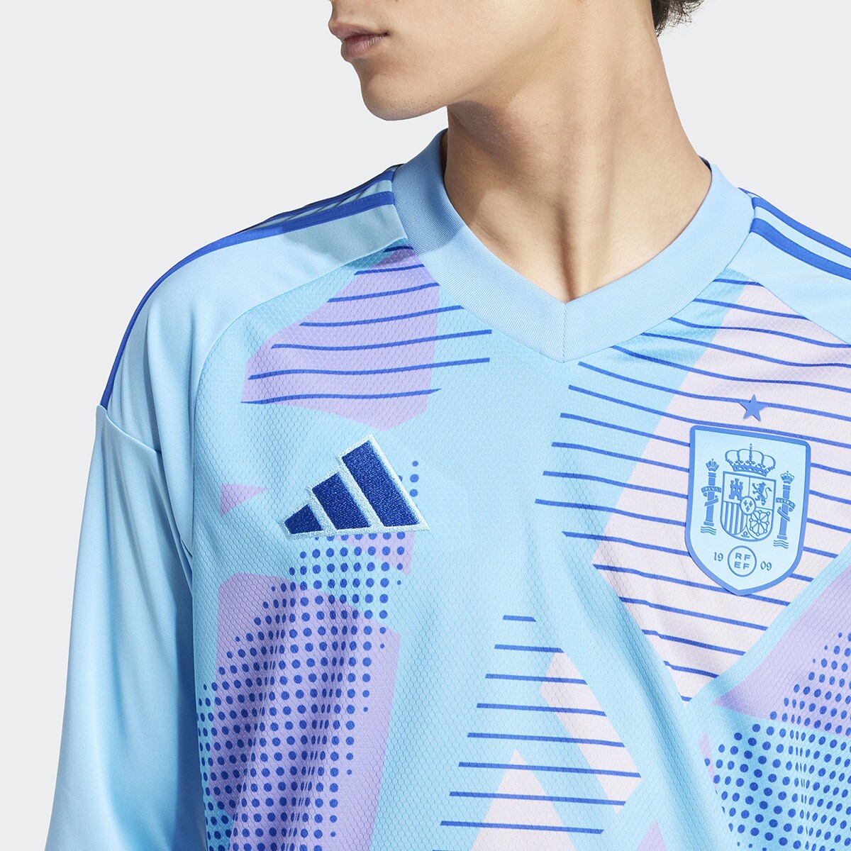 T-shirt de Guarda-Redes de Homem Espanha 2024 Tiro Azul-4