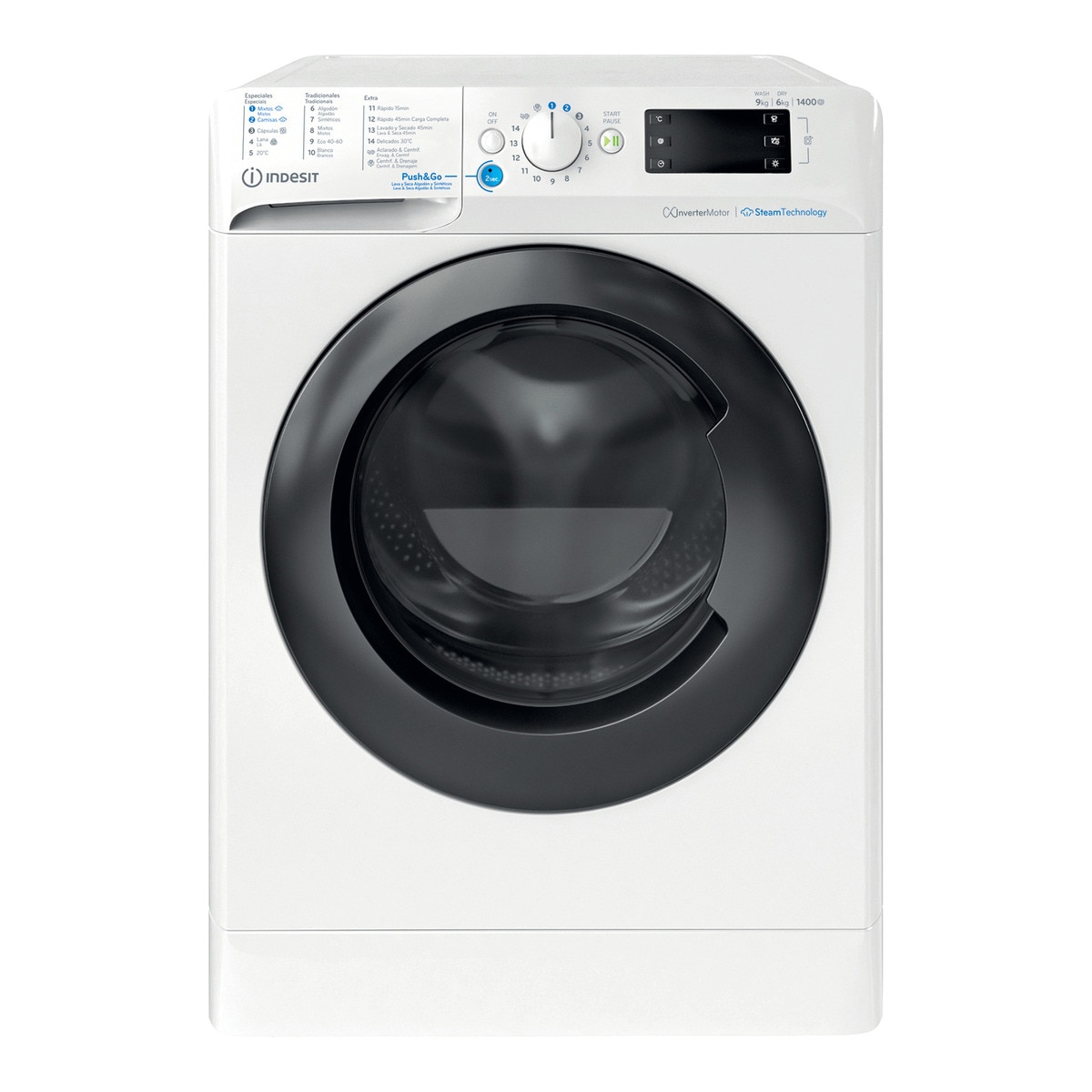 Indesit – Lavadora secadora Indesit 9 kg/ 1.400 rpm – BDE 96435 WKV SPT.
