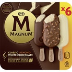 Magnum Classico, White and Almond ice cream gluten-free 6-pack case 600 ml