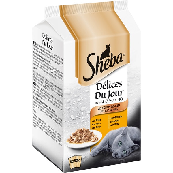 Délices Du Jour wet cat food selection of poultry in sauce 6-pack sachets 50 g