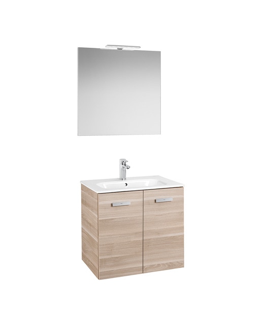 Conjunto de baño con mueble con 2 puertas, lavabo y espejo Victoria Basic Roca